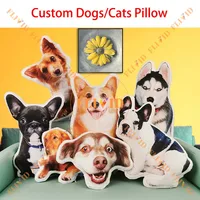 Customized 3D Pet Dog Cat Pillow,Custom Dogs Cats Animal Shape Pillows,Personalized Animals Face Head Photo Portrait Pillow 1