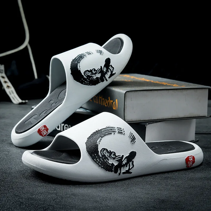 

Trendy Men's Slippers Summer Beach Shoes Outdoor Slides Thick Bottom Eva Indoor Sandalias Hombre Unisex Fashion Home Slippers