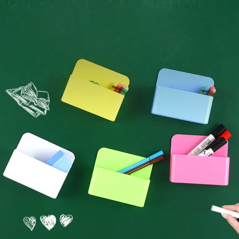 

Candy Color Magnetic Storage Box Plastic Whiteboard Marker Pen Holder Refrigerator Container Home Office Organizer School items