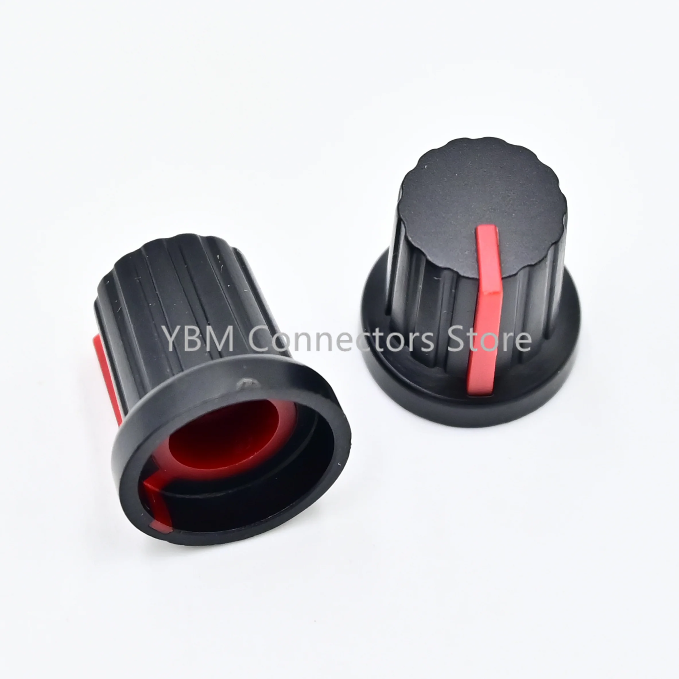 6mm Shaft Hole Dia Plastic Threaded Knurled Potentiometer Knobs Caps potentiometer knob cap plastic knob cap