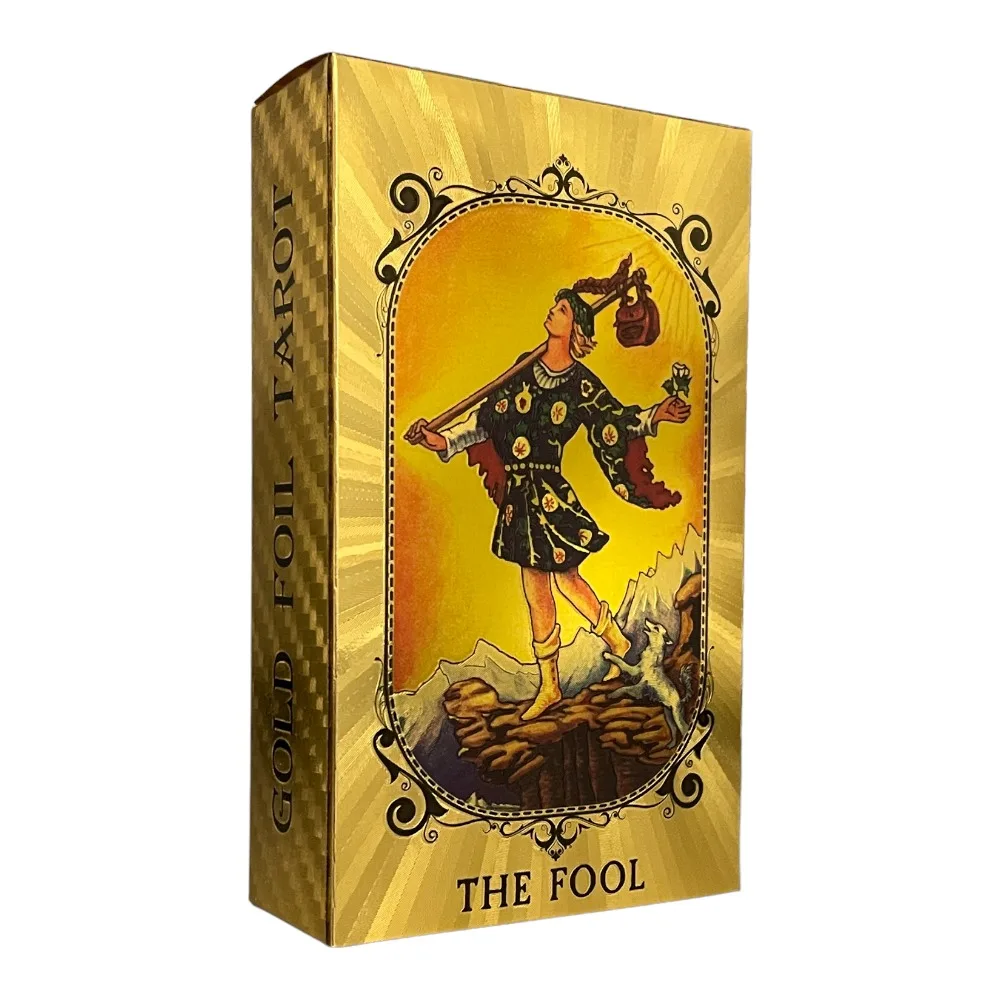 Shinning Golden 12x7cm English Tarot High Quality Classic Big Size Cards Runes Divination Wiccan Supplies Astrology Fate таро golden wirth tarot золотое таро вирта