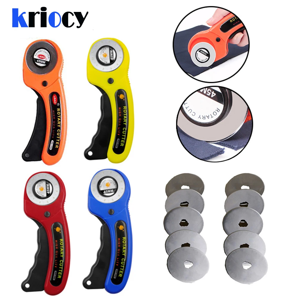 Rotary Cutter Leather Cutting Tool Leather Craft Rotary Cutter 45mm Circular Blade Knife for DIY Patchwork Sewing Quilting