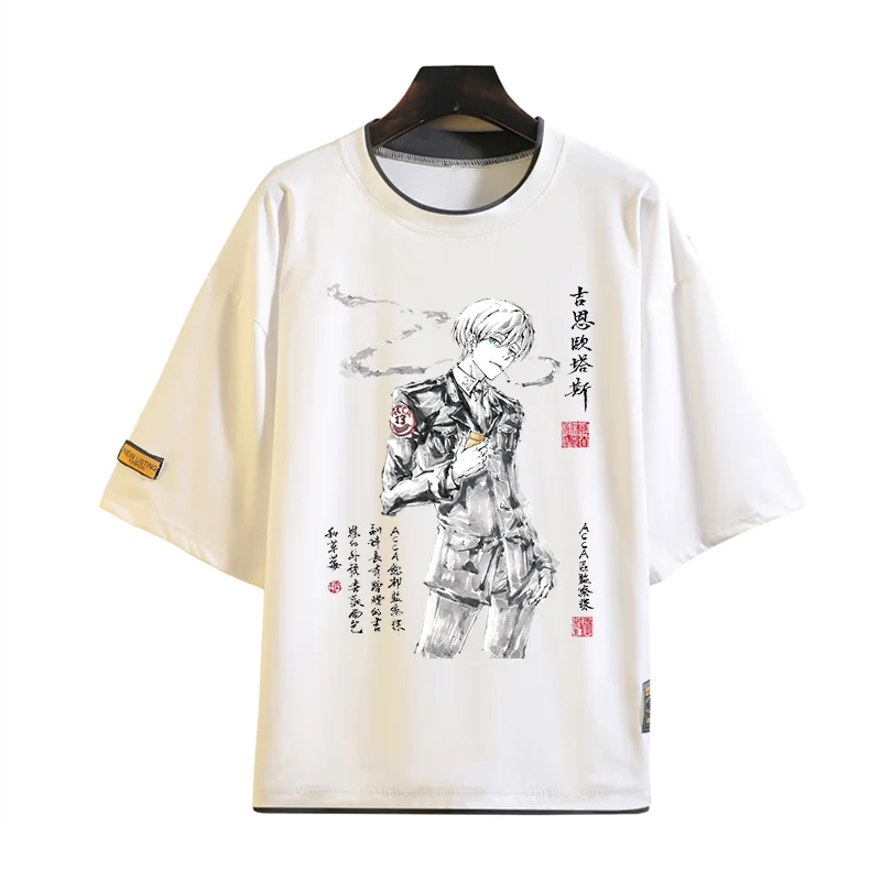 

Anime T-Shirt ACCA13 short sleeve t-shirt Unisex Ink wash painting Tops