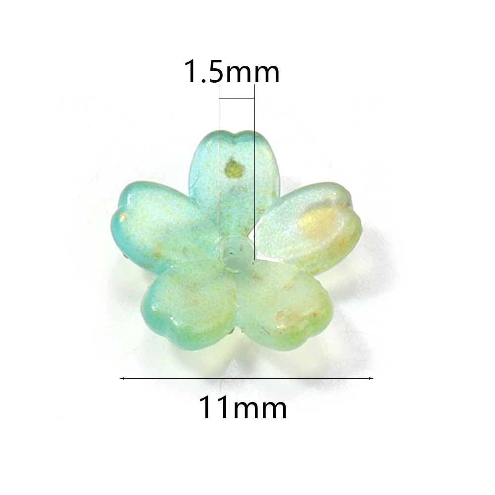 Vibrant 11mm Multi-Colored Acrylic Flower Beads - 200pcs Set