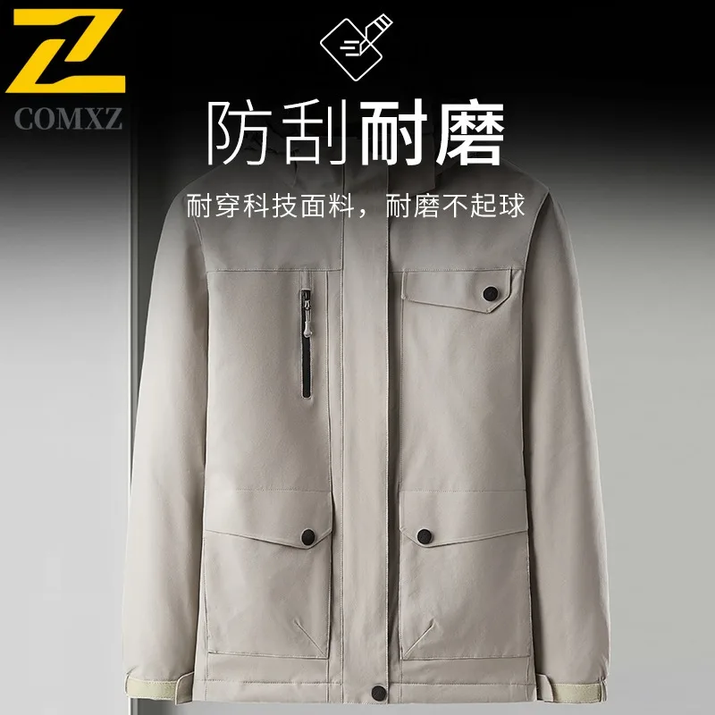 COMXZ Urban Adventure Mens Jacket Comfortable Outdoor Thickened Warm Parka Street Style Cold Resistant Winter Zipper Outerwear