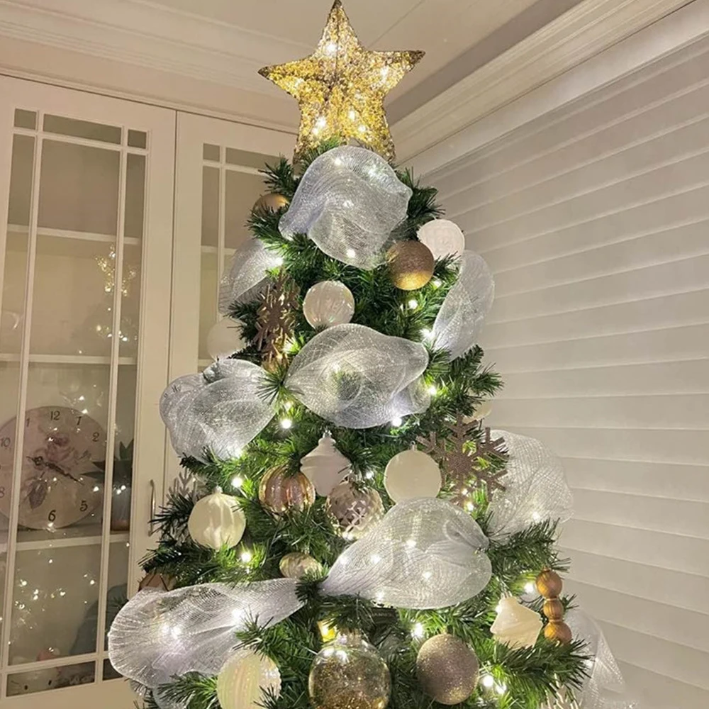 Tulle Pailleté Blanc – Lot De 2 Rouleaux Pour Décorations, Mariages, Noël Et Créations DIY