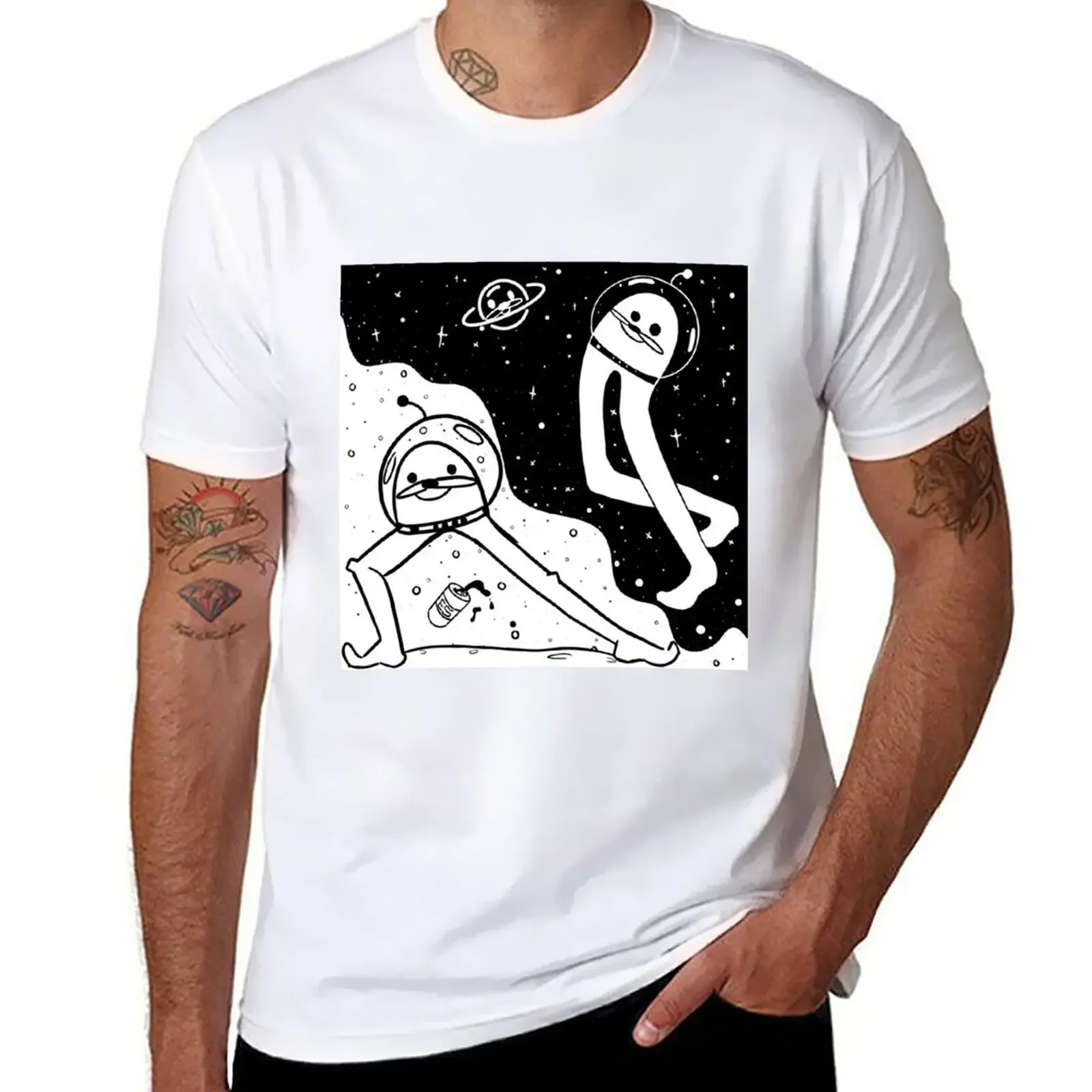 Yin Yang Gondola Space T-Shirt Oversize Hippie Clothes Plus Size Magliette Grandi E Alte Per Uomo
