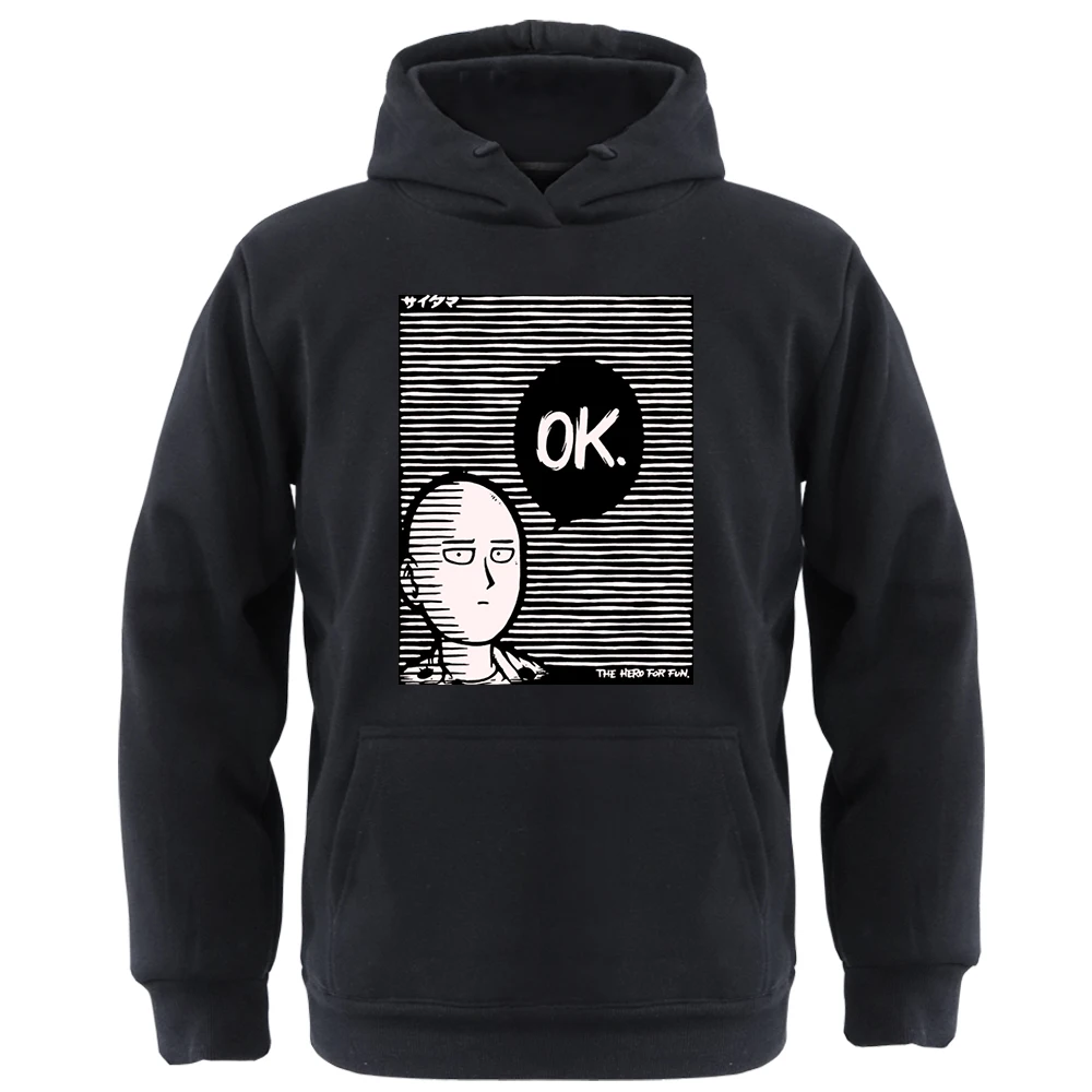 

Hot Japan Anime One Punch Man Hoodie Saitama Mens Manga Graphic Sweatshirts Hoody Warm Thick Men Top Harajuku Men Top