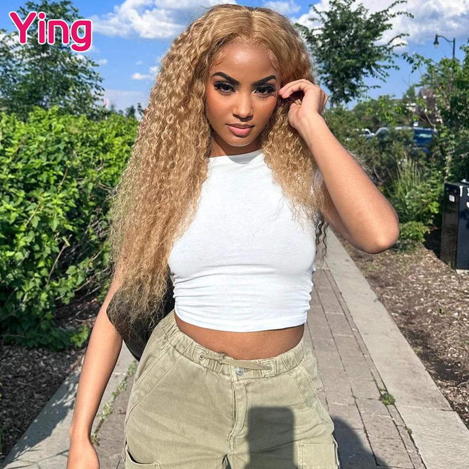 Ying 34 Inch 200% Honey Blonde 13x6 Lace Front Wig Curly Wave 5x5 Lace Wig Remy 13x4 Lace Front Wig PrePlucked With Baby Hair