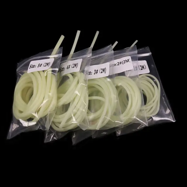 2M Fishing Night Luminous Tube Green Soft Silicone Fishing Sleeves Fishing Rig Hook Line Glow Pipe Light fishing Tackle Tool 2
