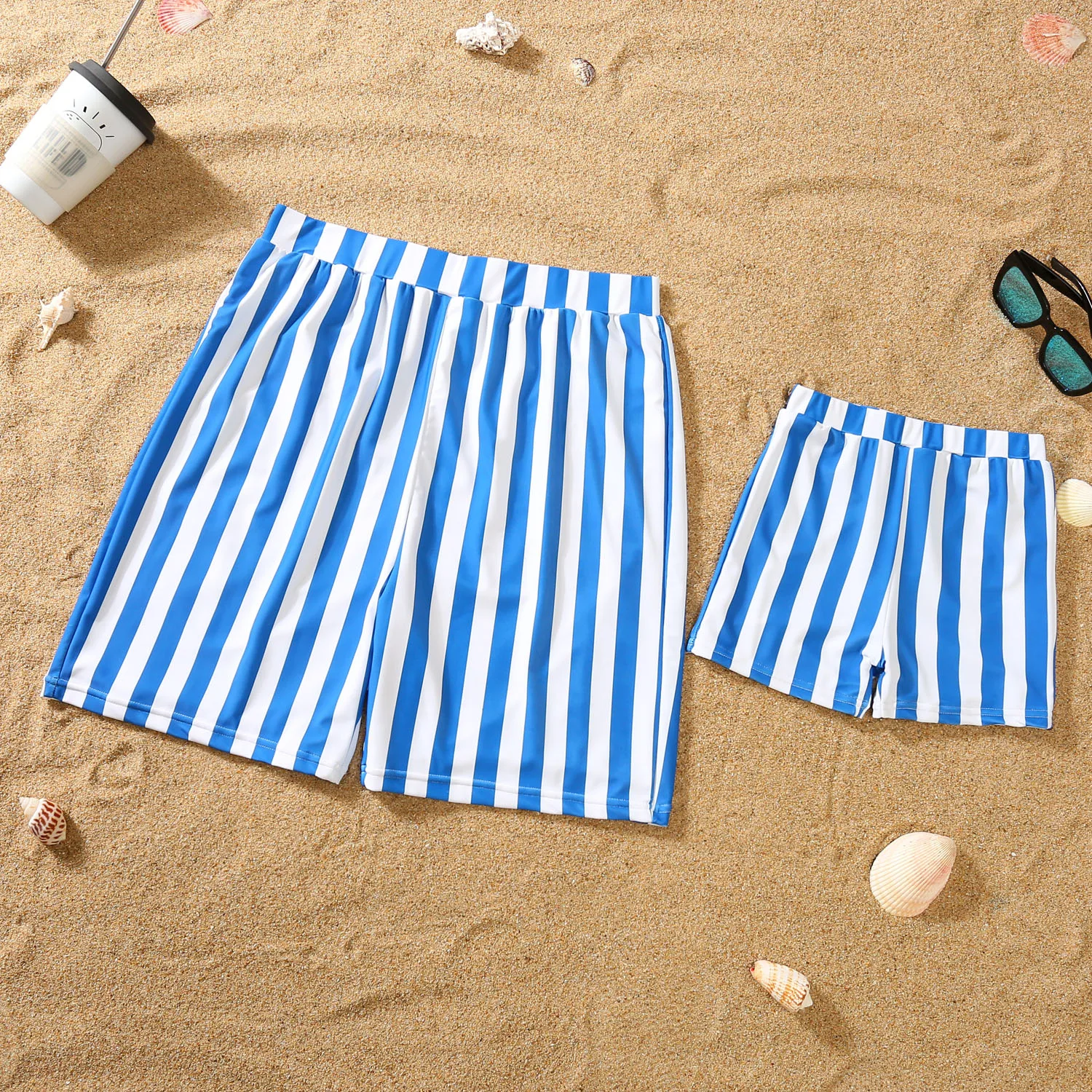 Family Swimsuit Mother Daughter Swimwear Father Son Swim Shorts 2023 Summer Striped Mom And Daughter Bikini Suit Matching Outfit 5