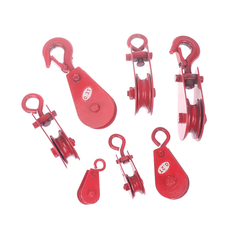 

1 шт. подвесной крюк, подвесное кольцо, роликовый шкив 0,05 T/0,1 T/0,2 T/0,3 T/0,4 T, фиксированный шкив, круговое кольцо, динамический шкив в комплекте