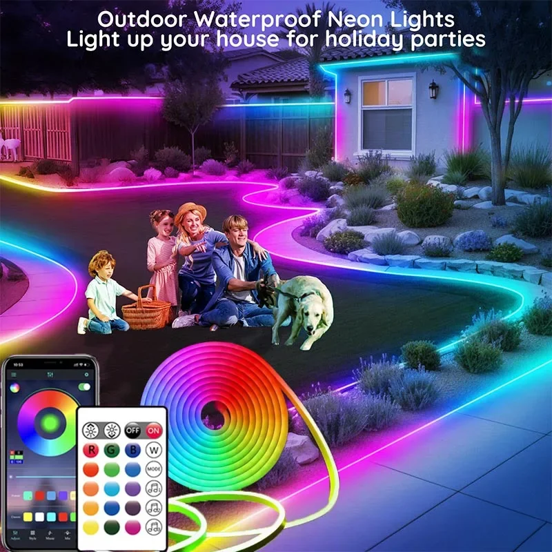 Smart RGB Ambient Light Strip 5V App Remote Control USB Flexible Silicone LED Strip Waterproof LED Lighting for Room Decorations