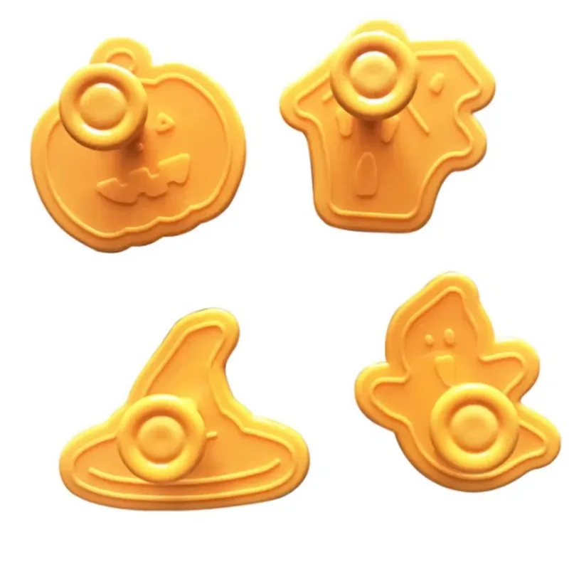 Cookie cutter baking mold fondant cutter baking decorating tools pastry cutter 4pcs Halloween Pumpkin Ghost Theme Plastic Cookie Cutter Plunger Fondant Chocolate Mold Cake Decorating Tools