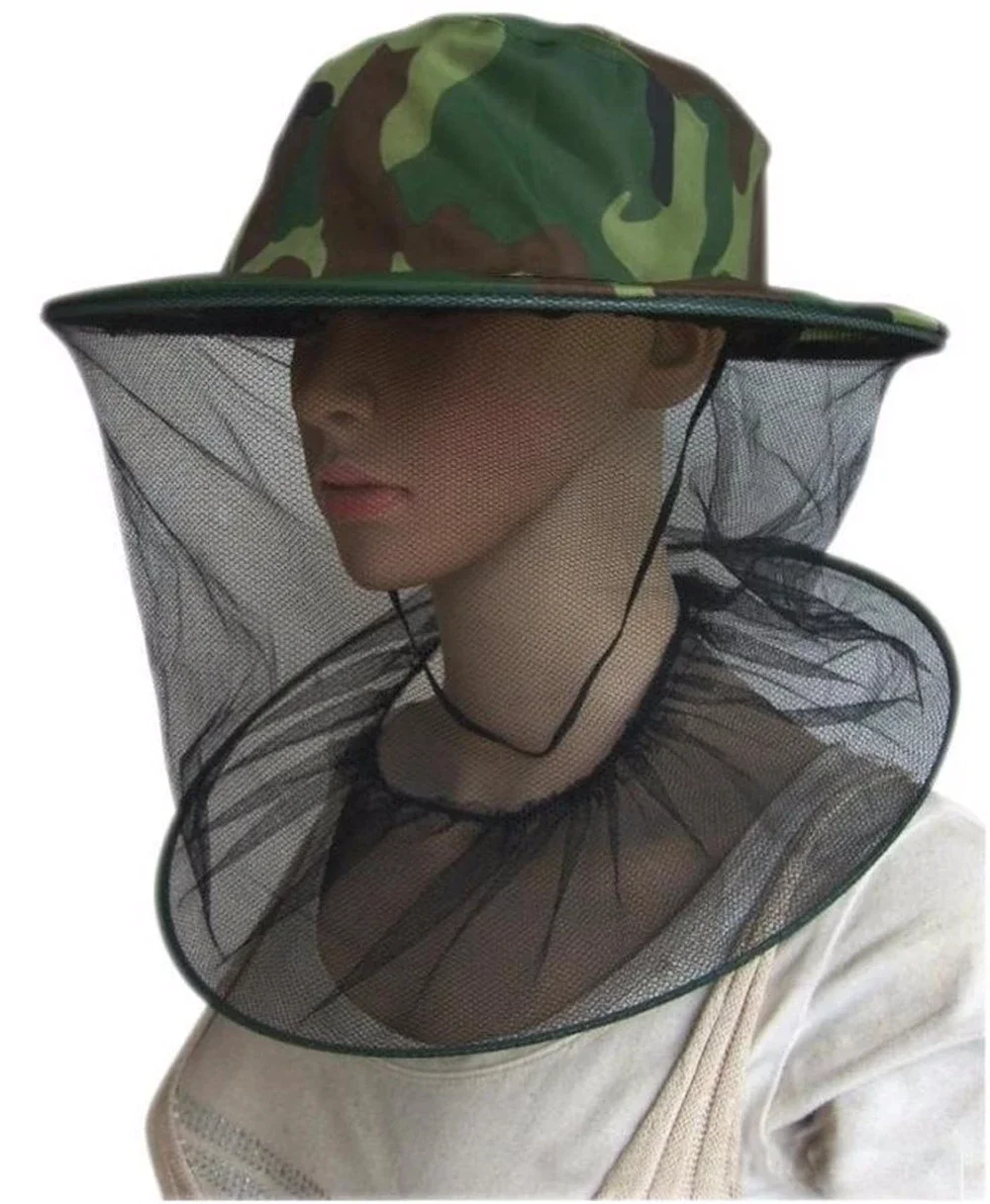 1 Pcs Beekeeping Hat Outdoor Camouflage Shawl Wild Anti-mosquito Bee Cap Jungle Fishing Mosquito Net Hat Sun Protector Hats