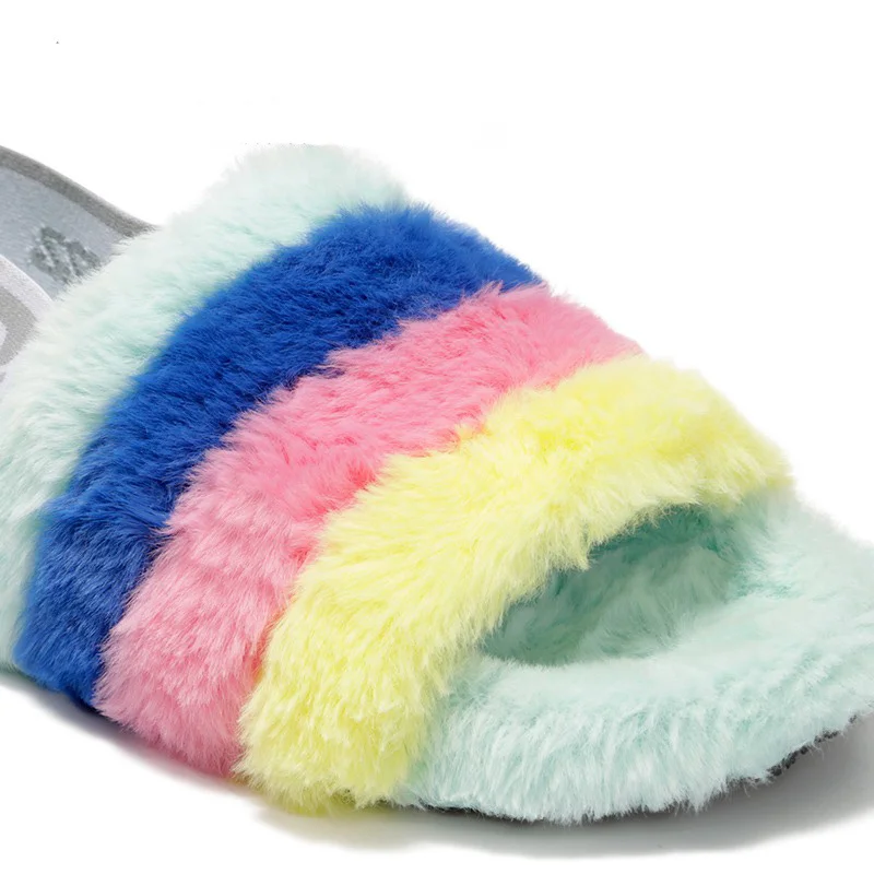 Senior Ladies Home Plush Slippers Faux Fur Stylish Thermal Slippers Autumn And Winter Outing High Quality Slippers