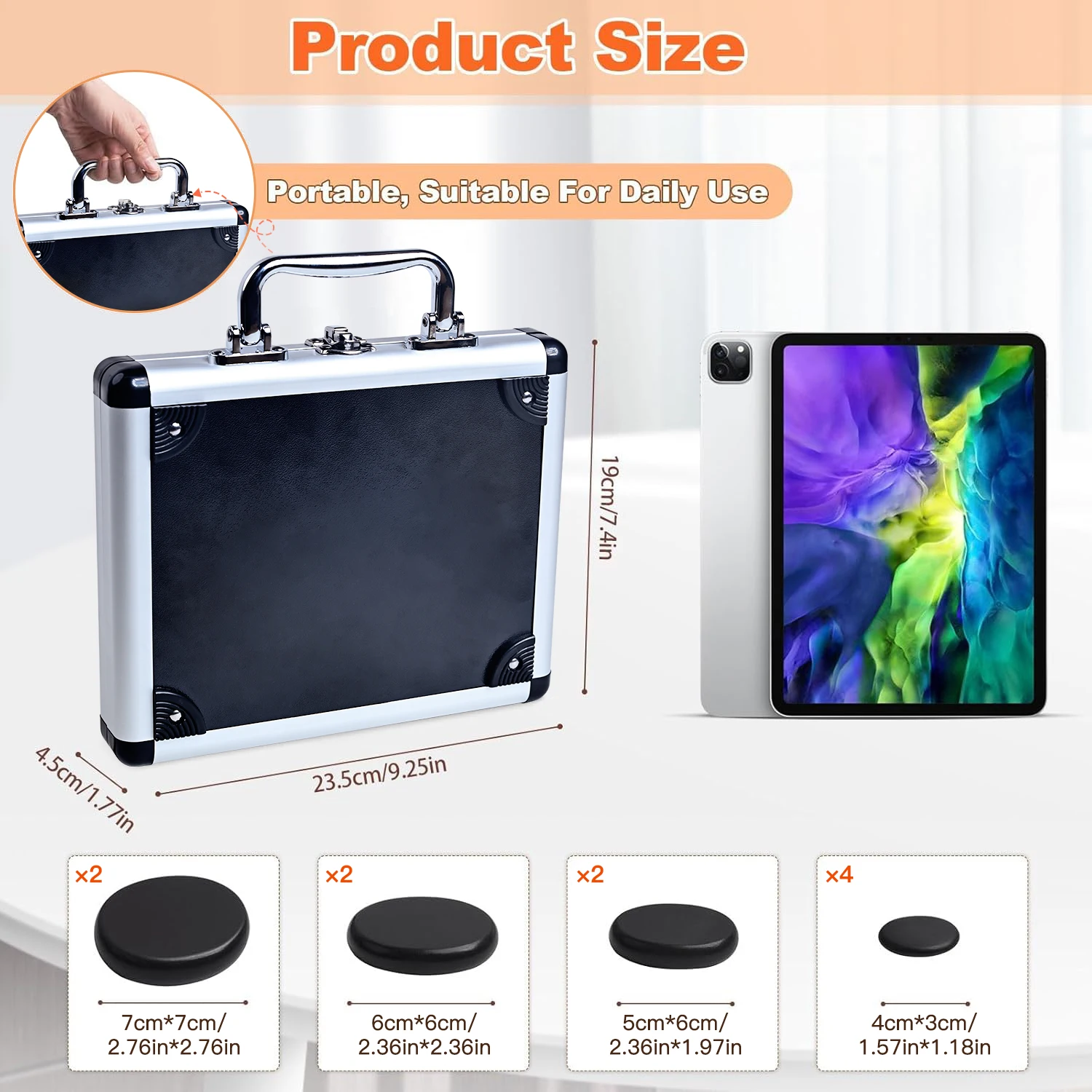 HOT STONE MASSAGE SET - Professional Spa Massage Tools - For Neck, Back, Abdomen, Legs & Full Body Massage