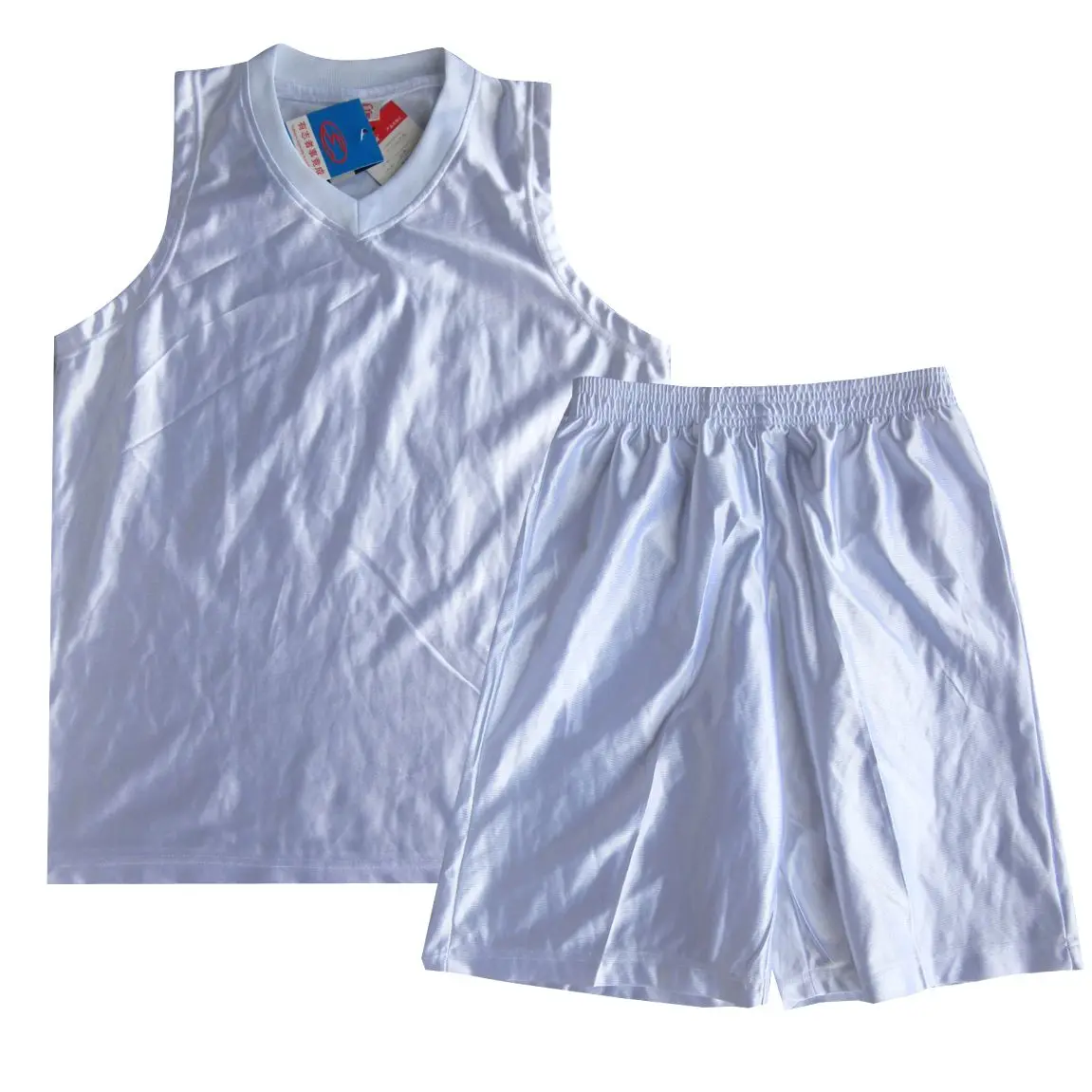 

Summer spring glossy satin two-piece set Sleeveless loose basketball plus size tank top shorts