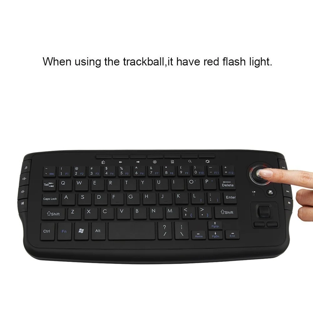 Rússia Espanha 2.4g Trackball Teclado sem Fio com Trackball e Scroll Wheel Mini Teclado Usb para Computador Portátil Computador Caixa de tv - Imagem 2
