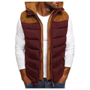 Autumn Winter Men's Down Vest Casual Waistcoat Sleeveless Jackets Male Hooded Vest Outwear Warm Coat Zipper Hooded Jacket Vest