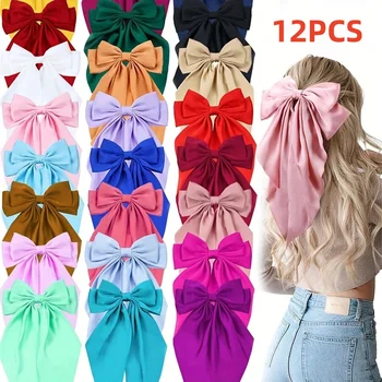 Satin Oversized Bow Hair Clips 1