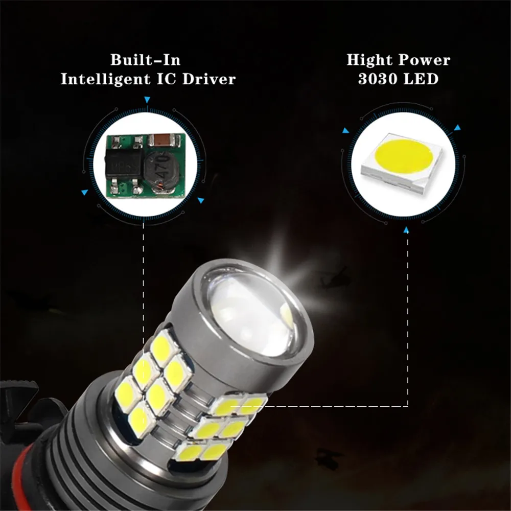 LED Car Light Front Bulb Fog Lamp 2X 2504 PSX24W 12276 For Peugeot 2008 2013 2014 2015 Accessories led bulb led fog light led light fog and headlight bulbs