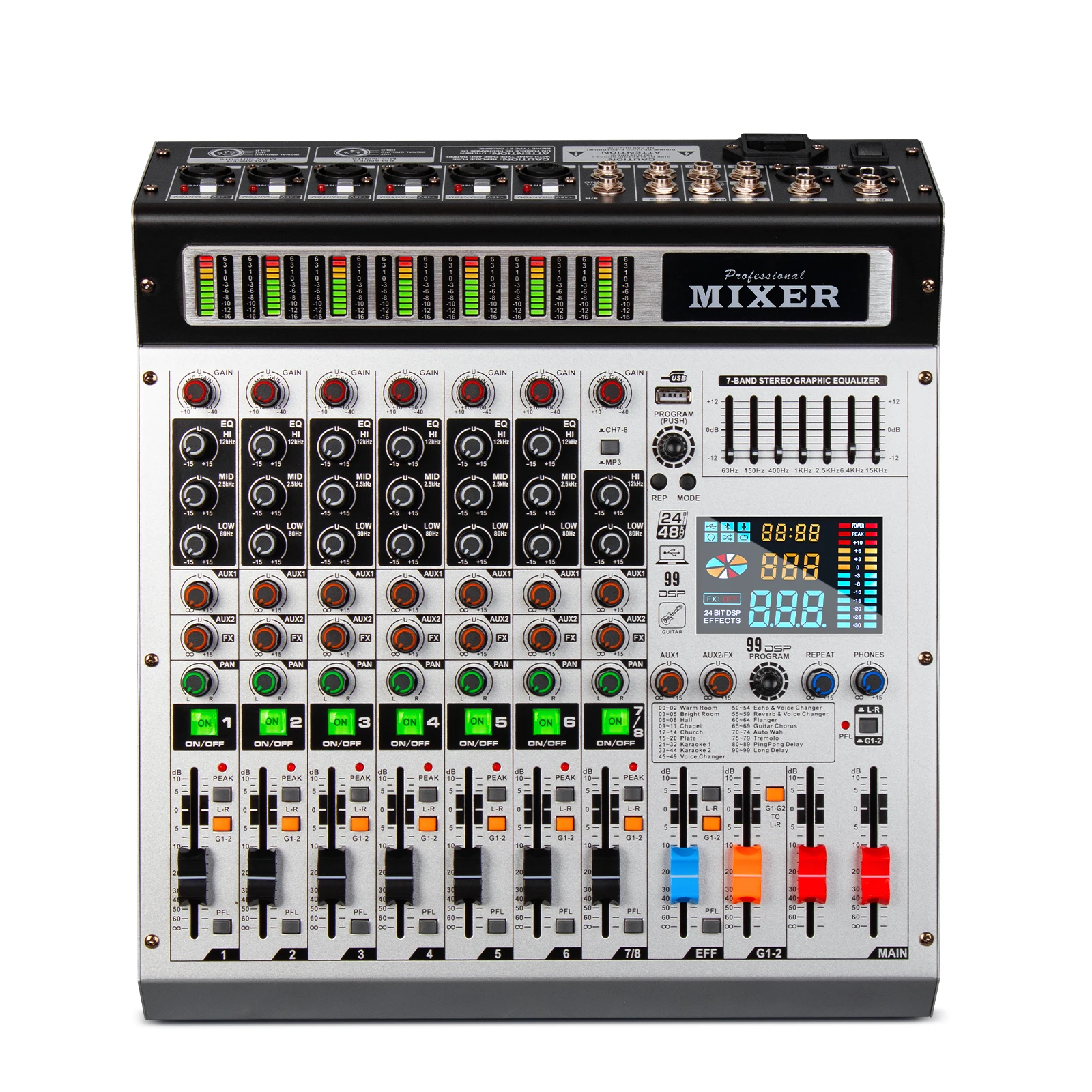 歌の放送、デジタルエフェクト、DJ、ミキシング、99 DSP、8