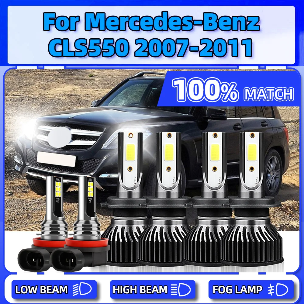 

H7 Canbus LED Headlight Bulbs 360W Turbo Auto Lights 12V 6000K Car Fog Lamps For Mercedes-Benz CLS550 2007 2008 2009 2010 2011