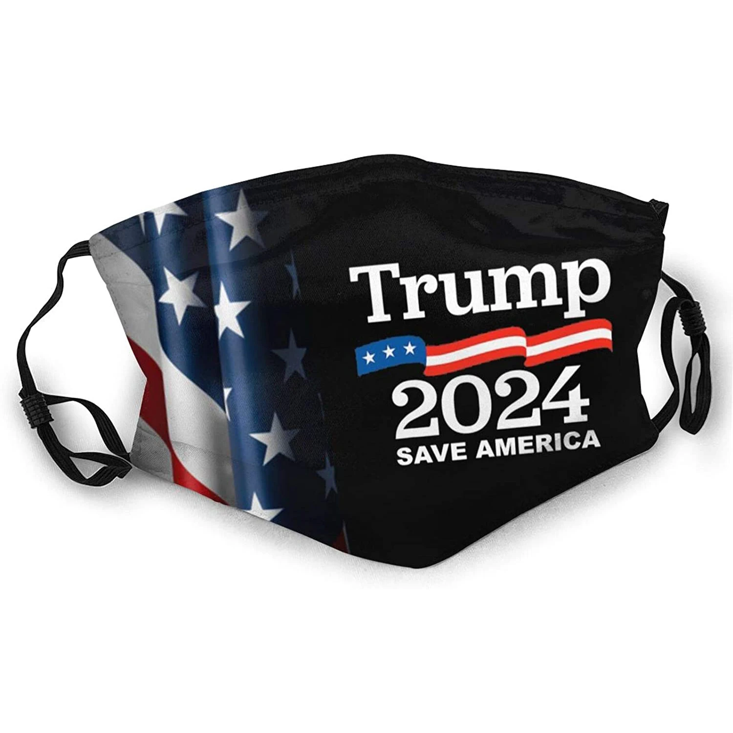 

Trump 2024 Save America Election Voter Supporters Mouth Covering Washable Reusable Face Mask with Filter