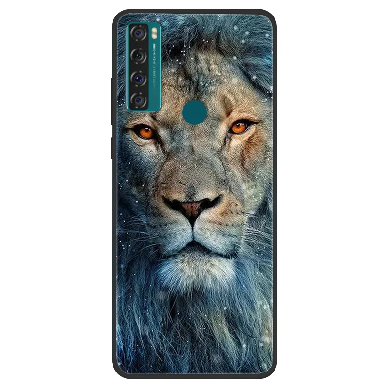 Space Painted Black Silicone TPU Case - Protective Shell Cover