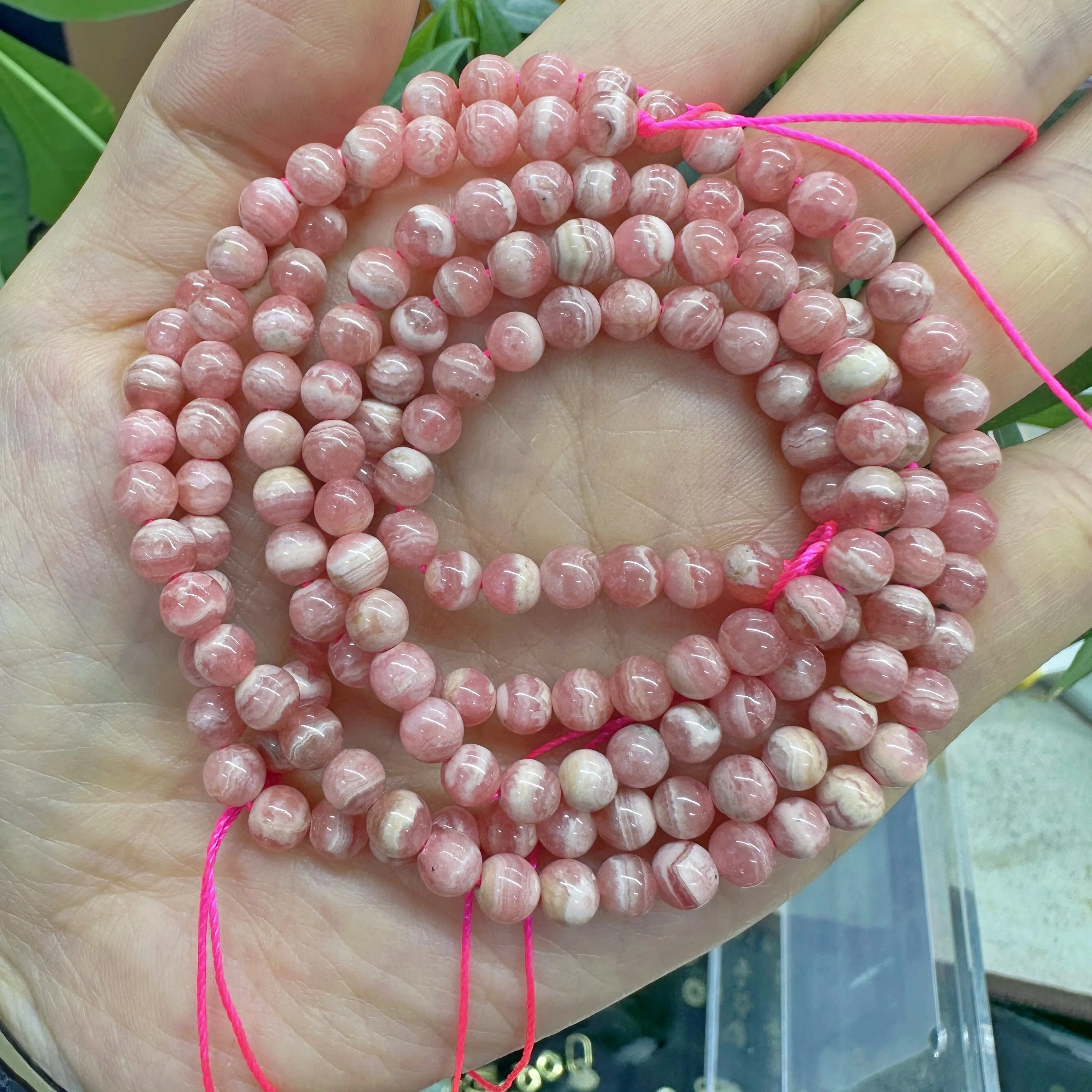 Top Natural Stone Argentina Rhodochrosite Red Smooth Round Beads For DIY Jewelry Making Bracelet Necklace 2/4/5/6mm