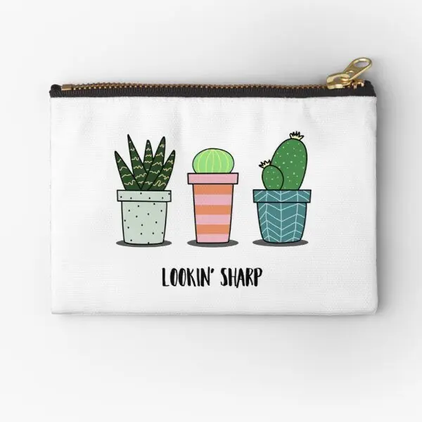 

Lookin острые кактусы трио в горшках кармашки на молнии С КАКТУСОМ сумка для упаковки косметических носков маленькое нижнее белье кошелек для ключей чистая монета