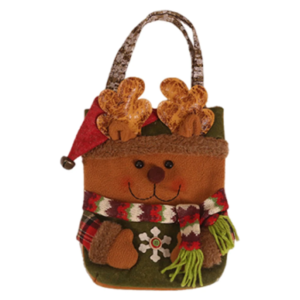 Christmas Cartoon Candy Bag with Handle for Holiday Decoration