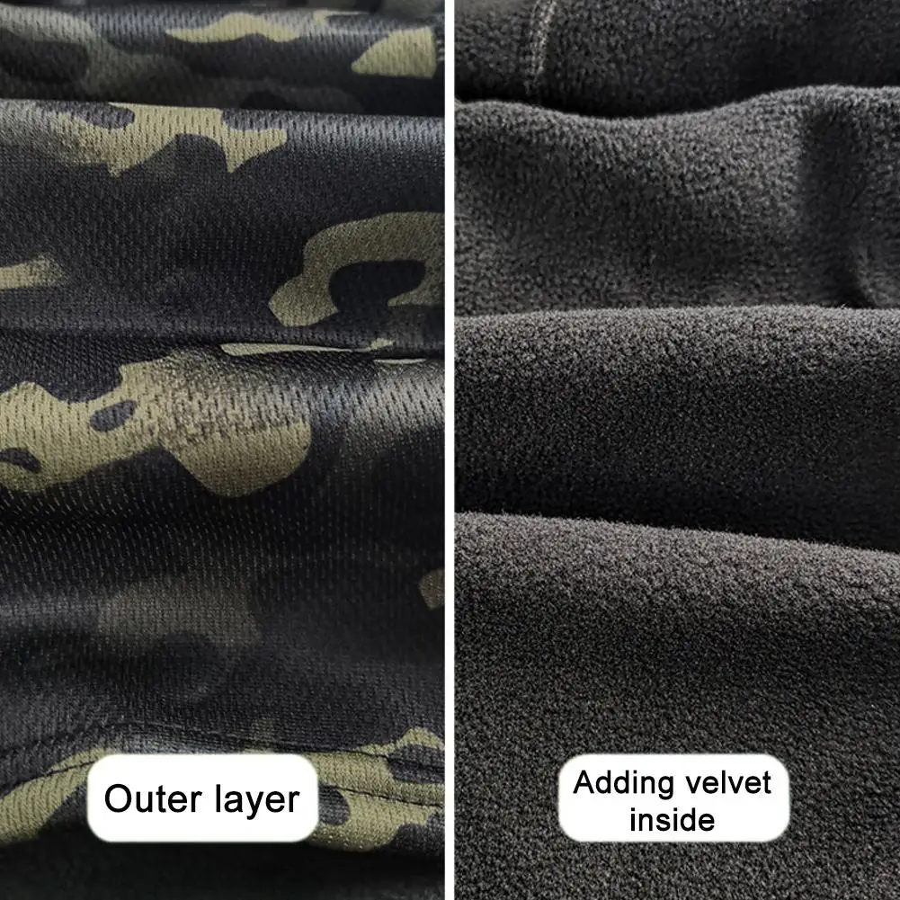 Winter Fleece Warm Camouflage Balaclava Outdoor Cold-proof Ski Cycling Full Face Mask Motorcycle Mask Helmet Lining, full face mask