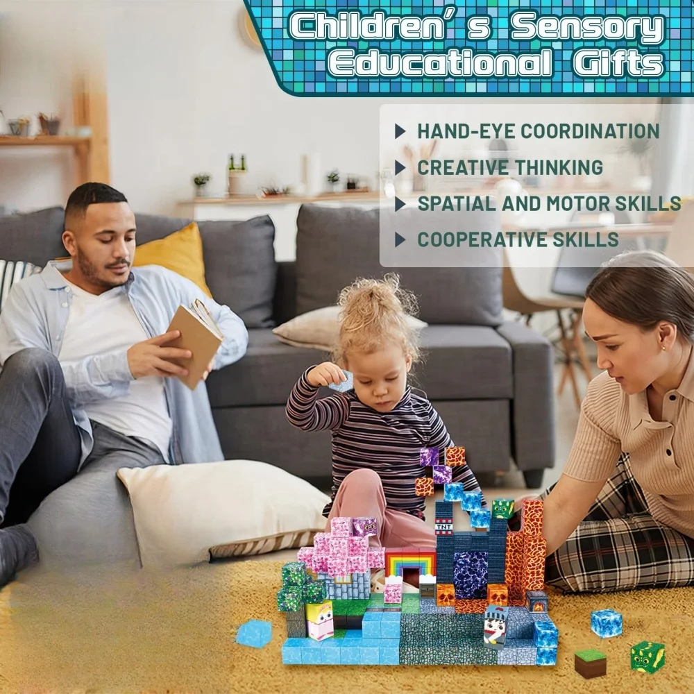 Magnetic Building Blocks Magnetic Assembly Toy Magnetic Alphabet Toys Magnetic Blocks Build Mine Magnet World Jungle Set