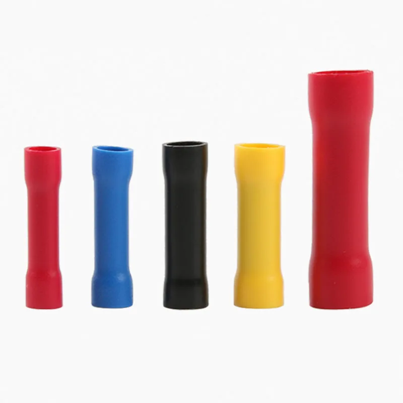 

10/20Pcs BV1.25 BV2 BV3.5 BV5.5 BV8 series Insulated Straight Wire Butt Connector Electrical Crimp Terminals