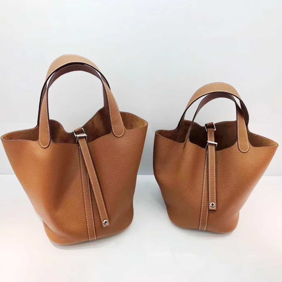 Women's Handbag, Bucket Bag, Leather Vegetable Basket Bag, Fashionable And Versatile_voghion.com