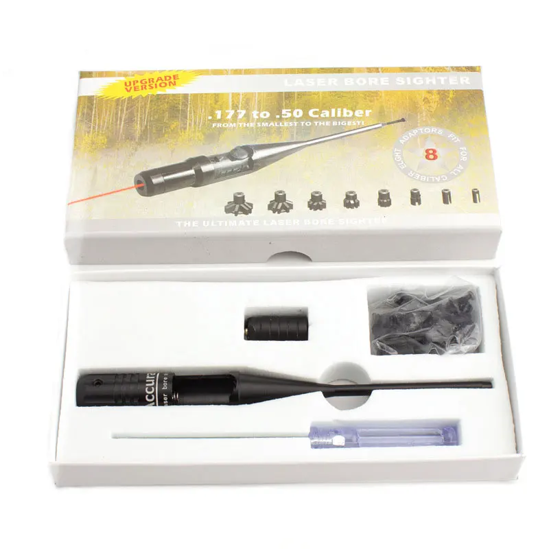 Tactical Adjustable Red Green Dot Laser Bore Sighter Collimator with Switch for Hunting Tools Accessories