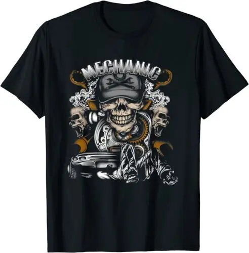 

Забавная Мужская футболка Mechanic Skull Fix My Car