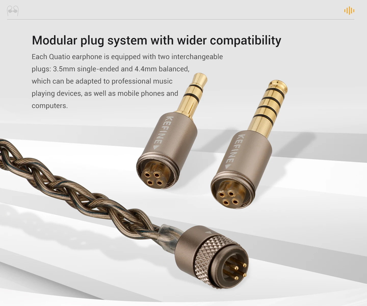 KEFINE Quatio 2DD+2BA Hybrid Driver Hifi Wired IEM Earphones with