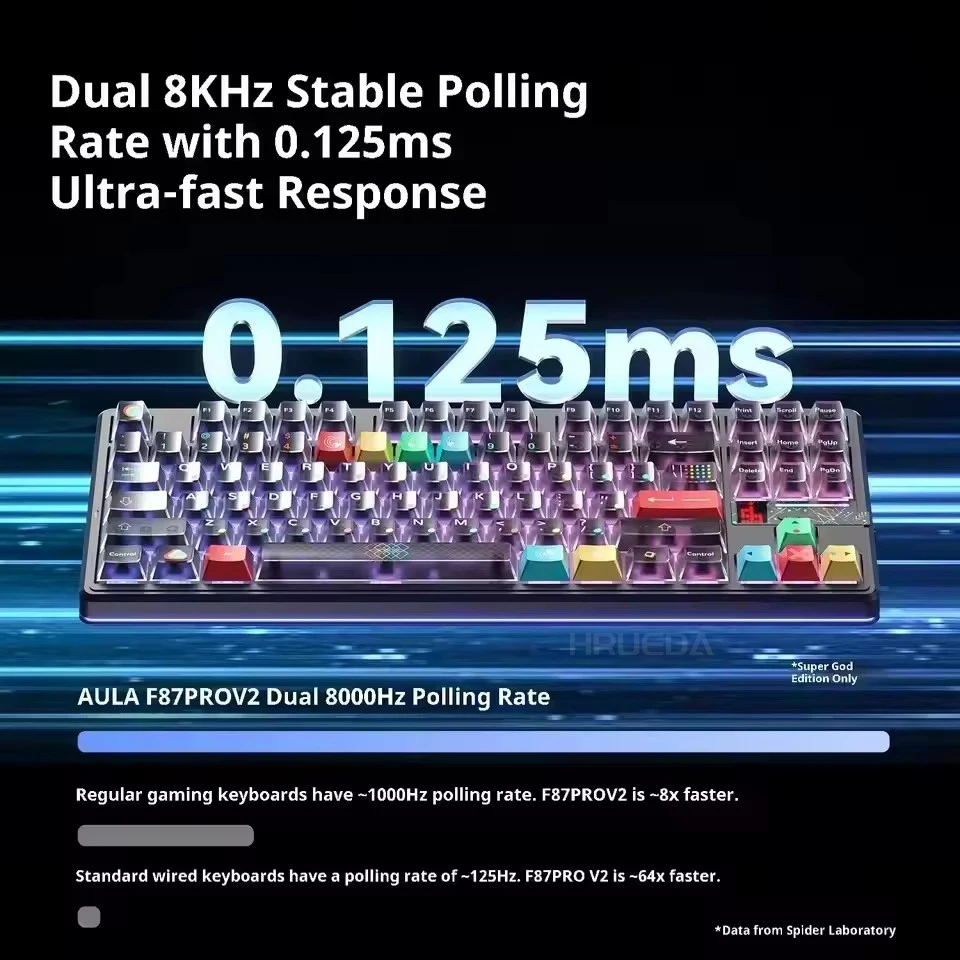 AULA F87 Pro V2 기계식 키보드 3모드 무선 12000mAh 긴 배터리 수명 핫스왑 RGB 커스텀 E-스포츠 키보드 PC 게이밍