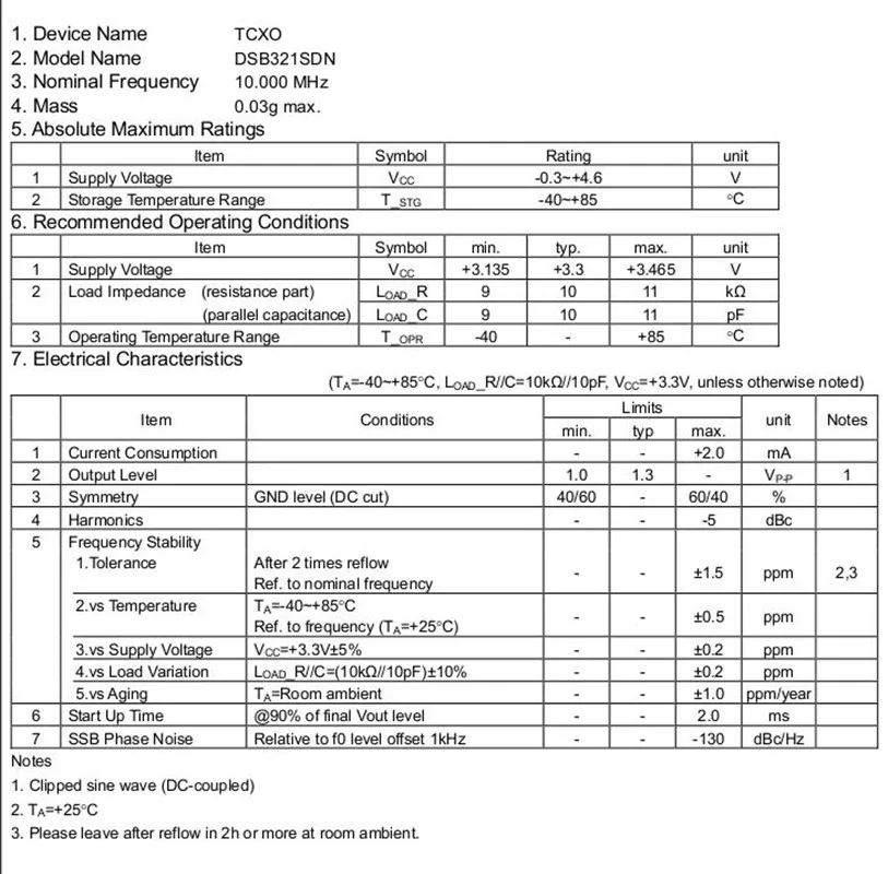 (5pcs) 1XTW10000MDA DSB321SDN 10M 10MHZ 10.000MHZ TCXO 3225 온도 보상 수정 발진기 고정밀 4핀 KDS
