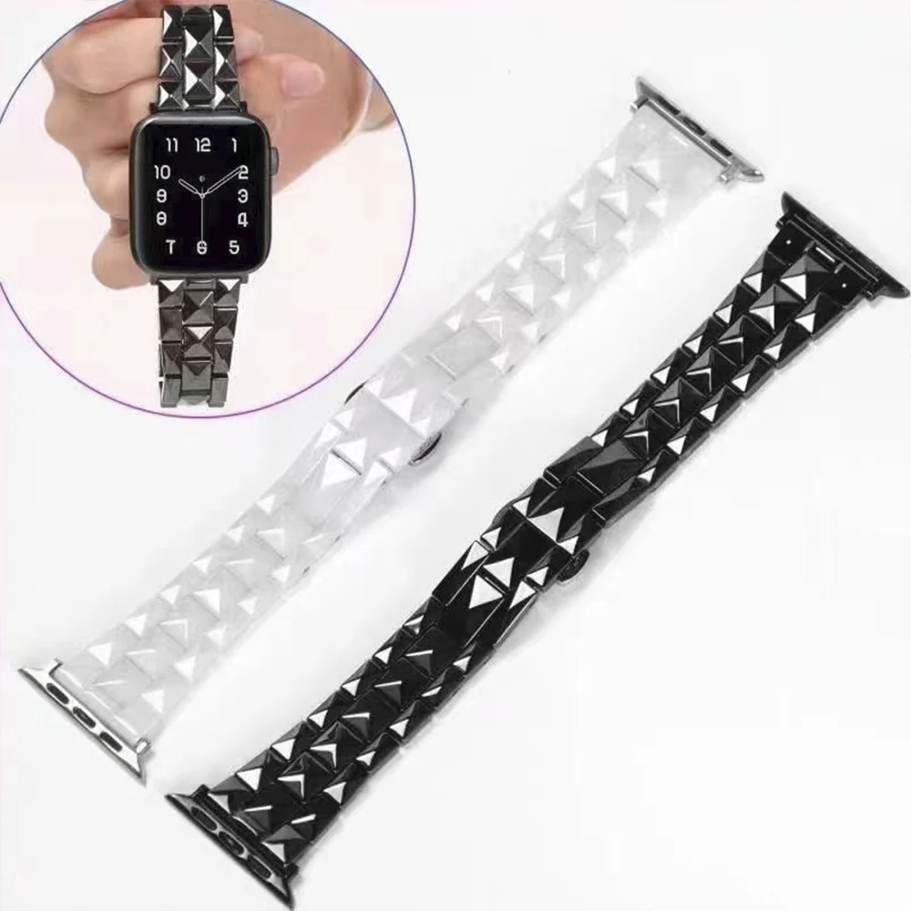 Ceramic Strap for Apple Watch Band 49mm 45mm 41mm 44mm 40mm 42 38mm Men/Women Bracelet Wristband for iWatch Series Ultra 87654SE