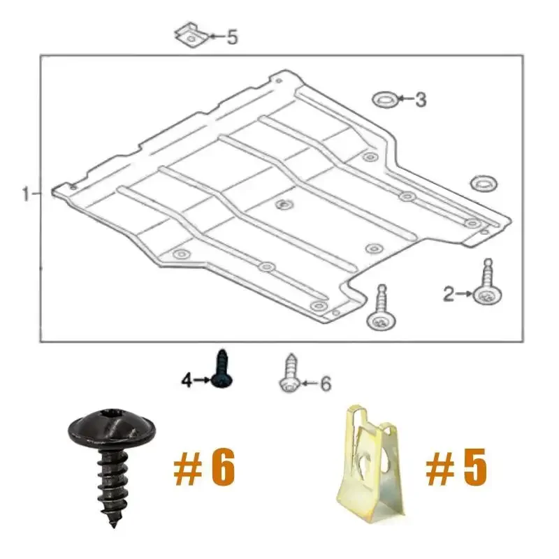 Engine Under Cover Fixing Clips Screw Kit 1Set 60Pcs for Audi A4 A6 A8 Tt auto fasteners,auto accessories,car accessories,car screws,stainless steel clips