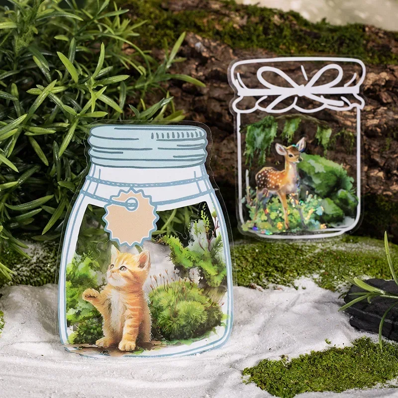 1Roll Handbook Decoration Tape PET Forest Moss Green Plant Stickers Meadow Adhesives School Supplies Scrapbook 60mm*2m 3