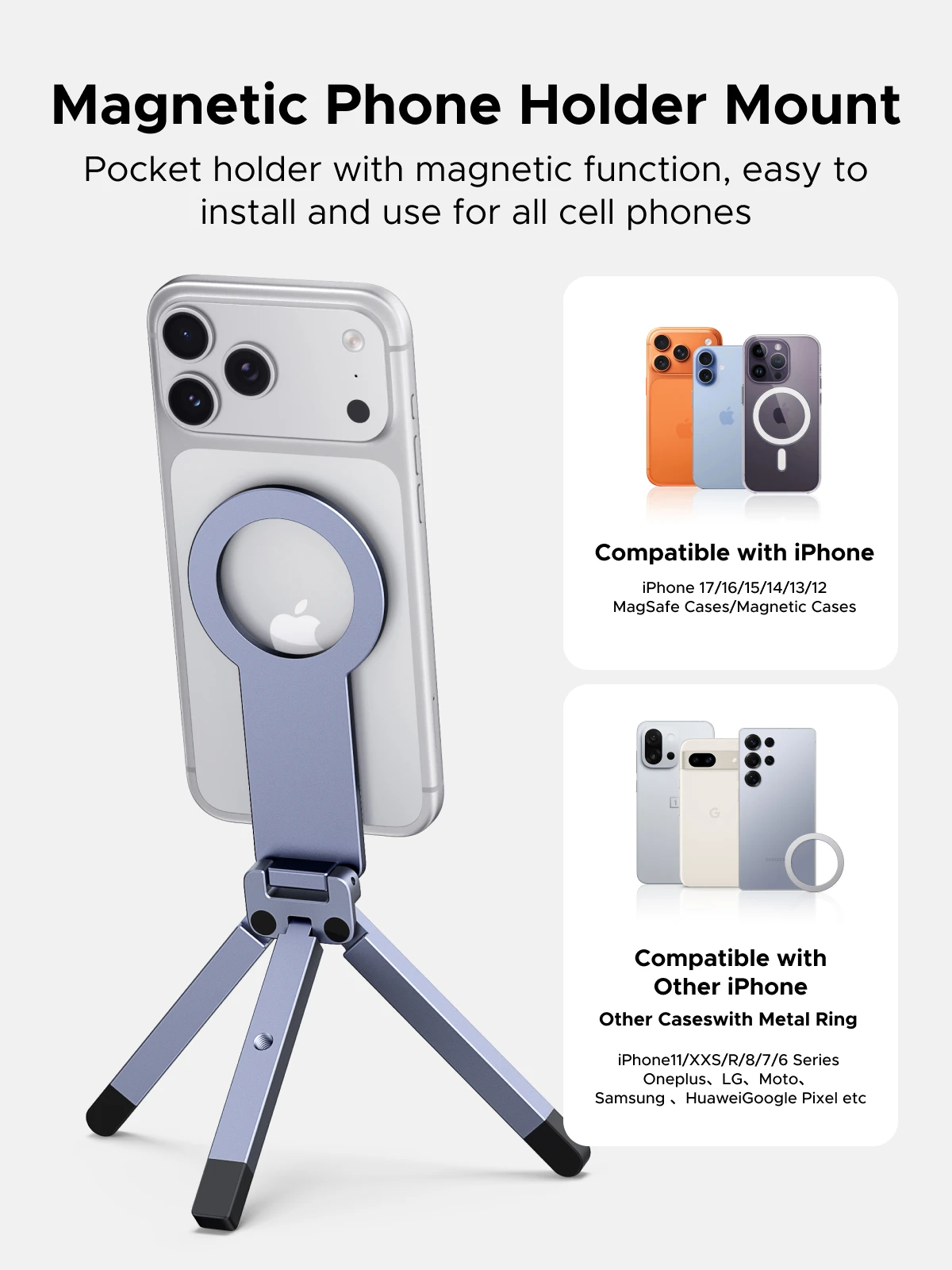 חצובת טלפון מגנטית של UGREEN ל-Magsafe 360 °   מעמד טלפון מסתובב לנסיעות עבור אייפון 17 16 פרו סמסונג S26 שיאומי