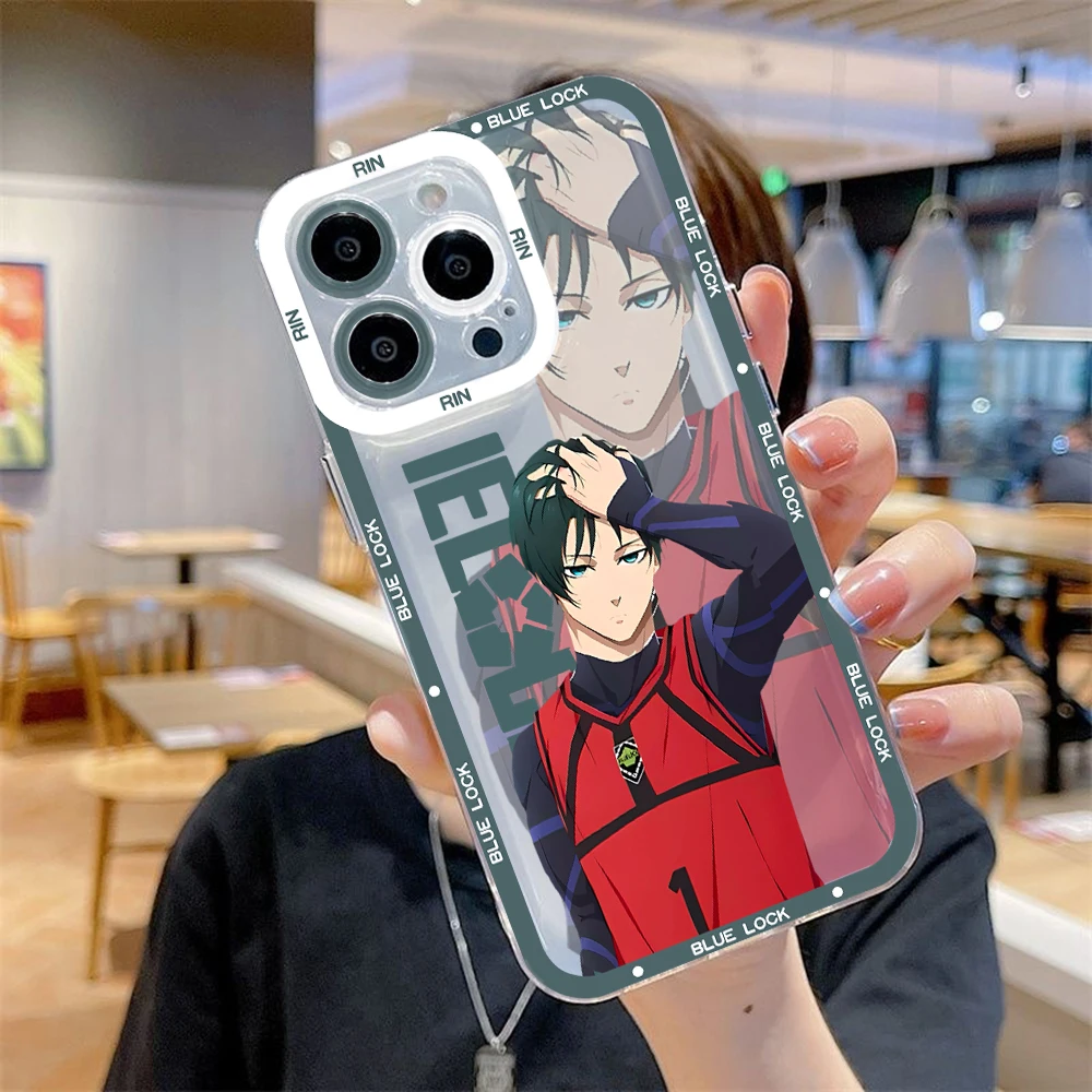 thumbnail image 1 of Funda de teléfono con bloqueo azul para iPhone, carcasa transparente de Anime de sangre caliente para iPhone 15, 14, 13, 12, 11, Mini Pro Max, X, XR, XSMax, 6S, 6, 7, 8 Plus, SE20, 1 of 5