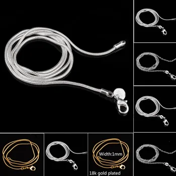 Fashion Neckalce 1mm Snake Bone Chain Silver color Necklaces For Women Men Statement Jewelry Chokers 2025 Choker Jewellery Charm