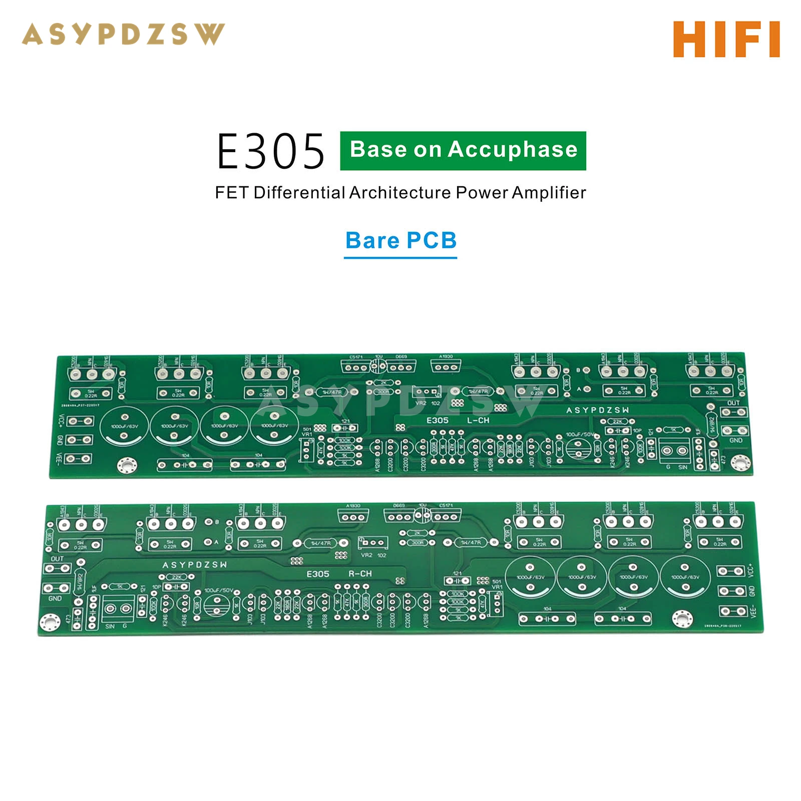 Amplificatore Di Potenza Per Architettura Differenziale 2Ch Hifi E305 Fet Base Pcb Nuda Su Circuito Accuphase E-305