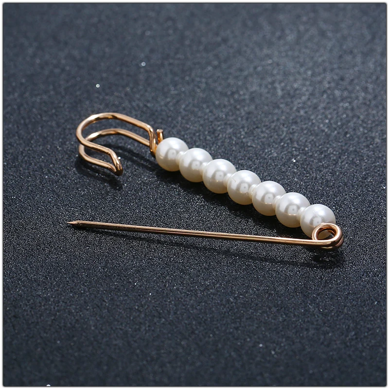 심플 작은 진주 롱 핀 브로치 액세서리 패션 가디건 버클 브로치 핀 여성 슬리밍 허리띠 장식 오너먼트
